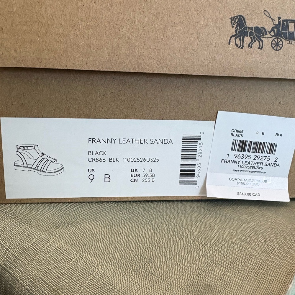 Coach Franny Leather Sandal in Black